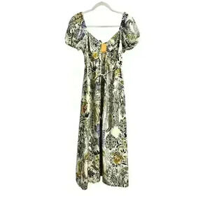 Band of the Free Women's Maxi Dress L Multicolor Paisley Floral V-Neck Summer. S
